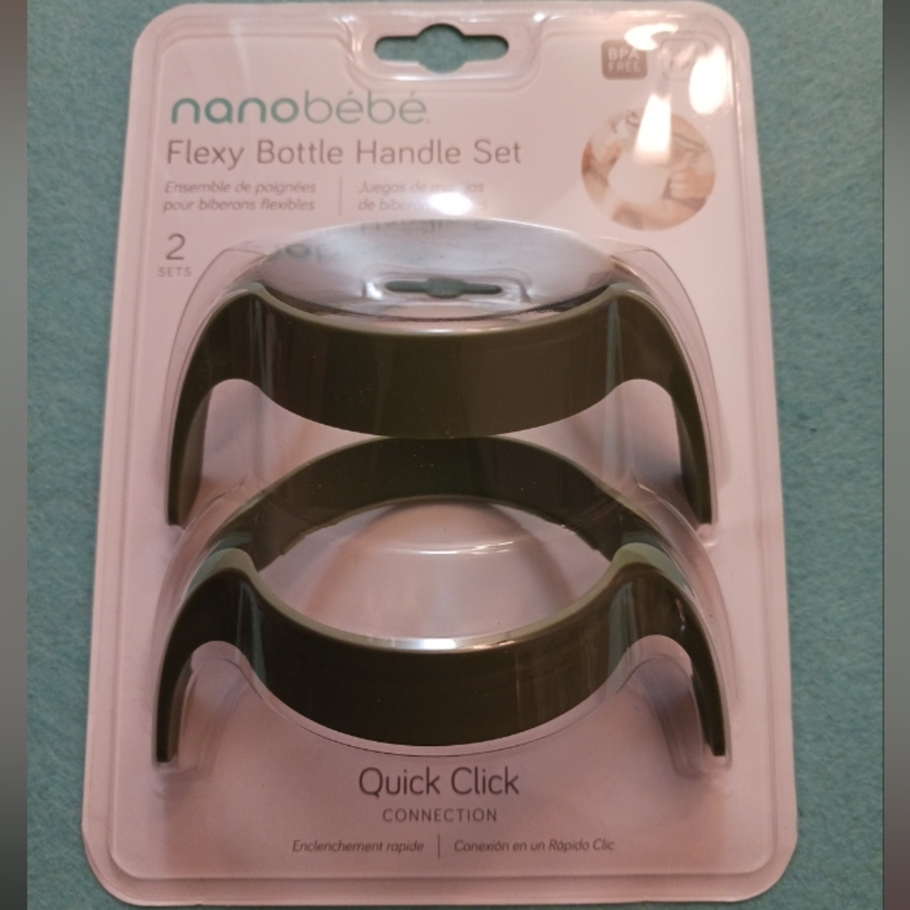Nanobebe Flexy Bottle Handles Easy-Grip Ergonomic Handles Transitioning On Sippy